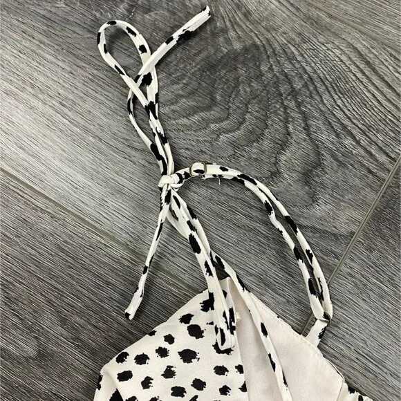 Lola Grace Womens Adjustable Strap Patterned Mini Dress-Ivory-Medium-NWT - Picture 6 of 8